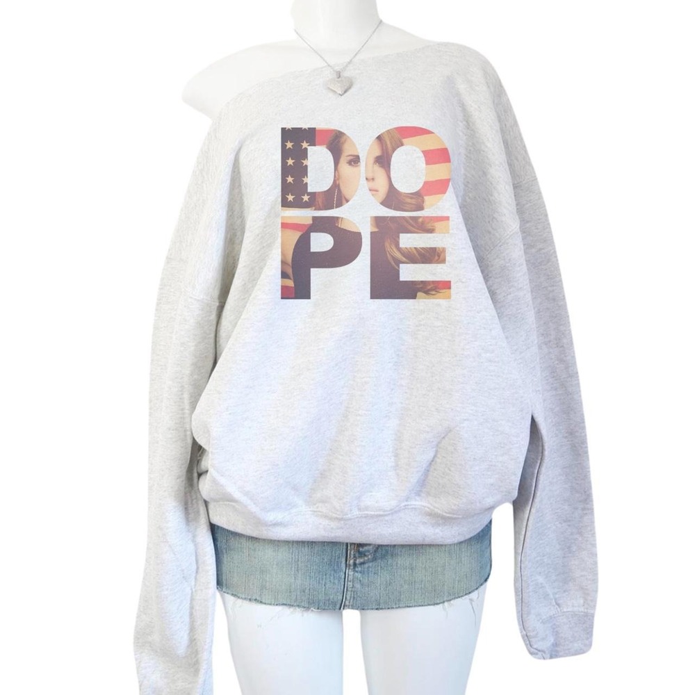 y2k "dope" graphic crewneck sweatshirt lana del rey